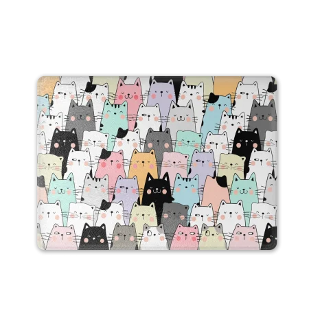 Rectangular Glass Cheese Board / Table Mat / Chopping Board 20.1 X 30.1cm (Cats)