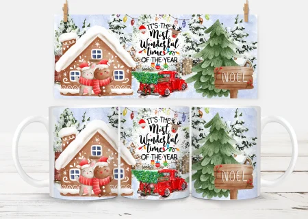 10oz Christmas Mug – White 1