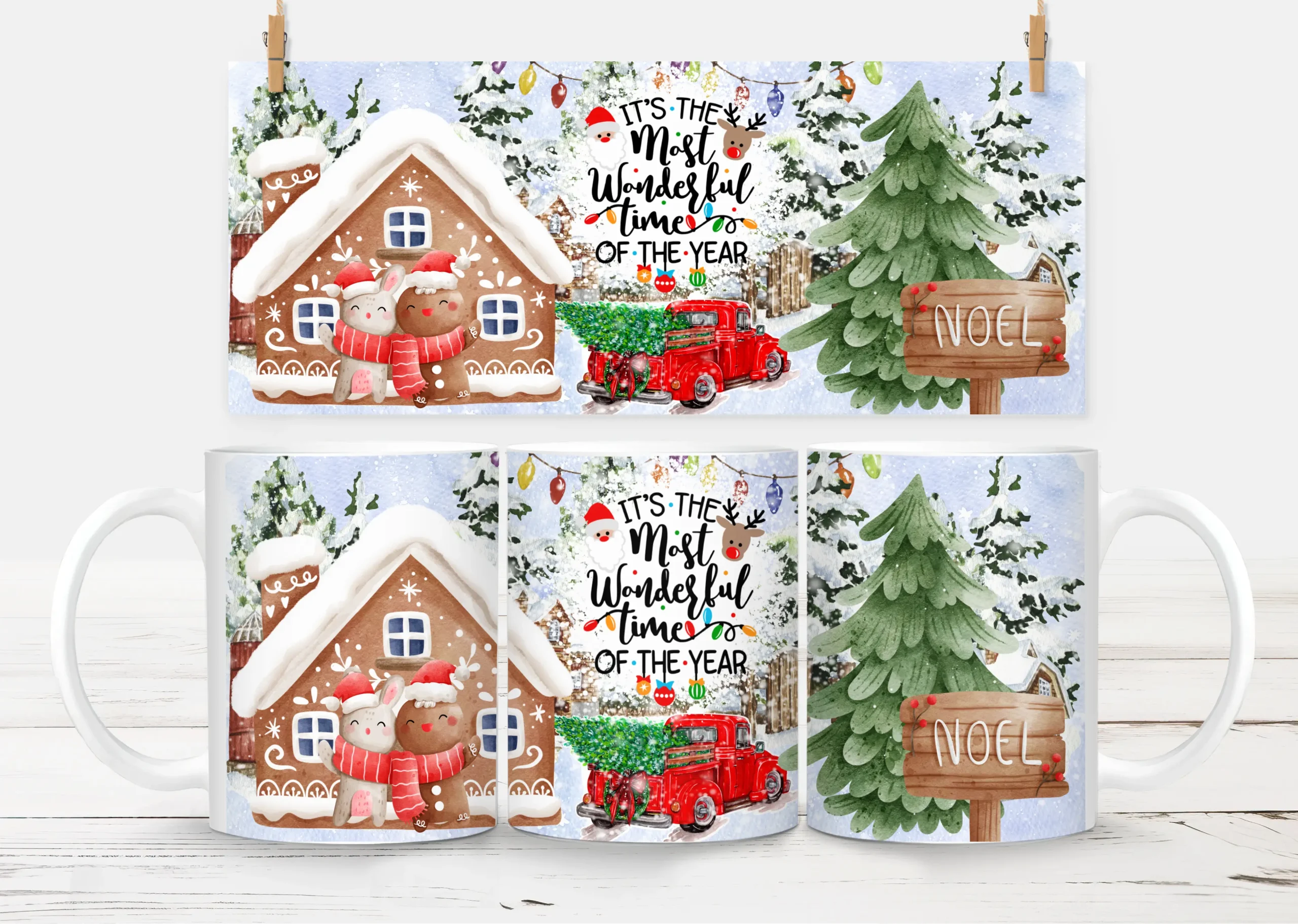 10oz Christmas Mug – White 1