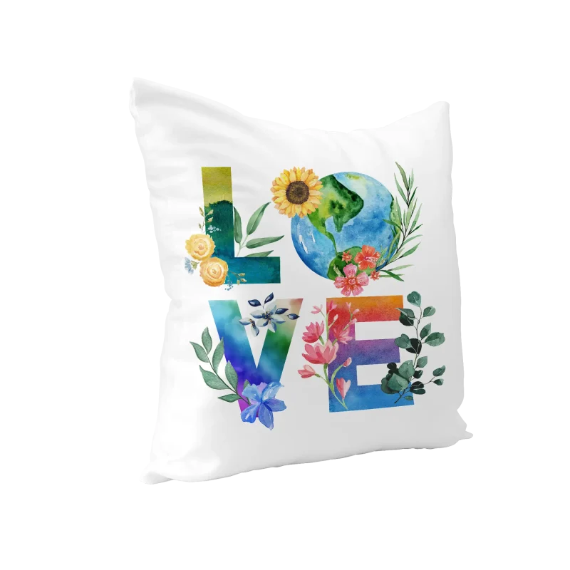 Small Cushion Cover & Insert 25 X 25CM (10 X 10″) White (love design