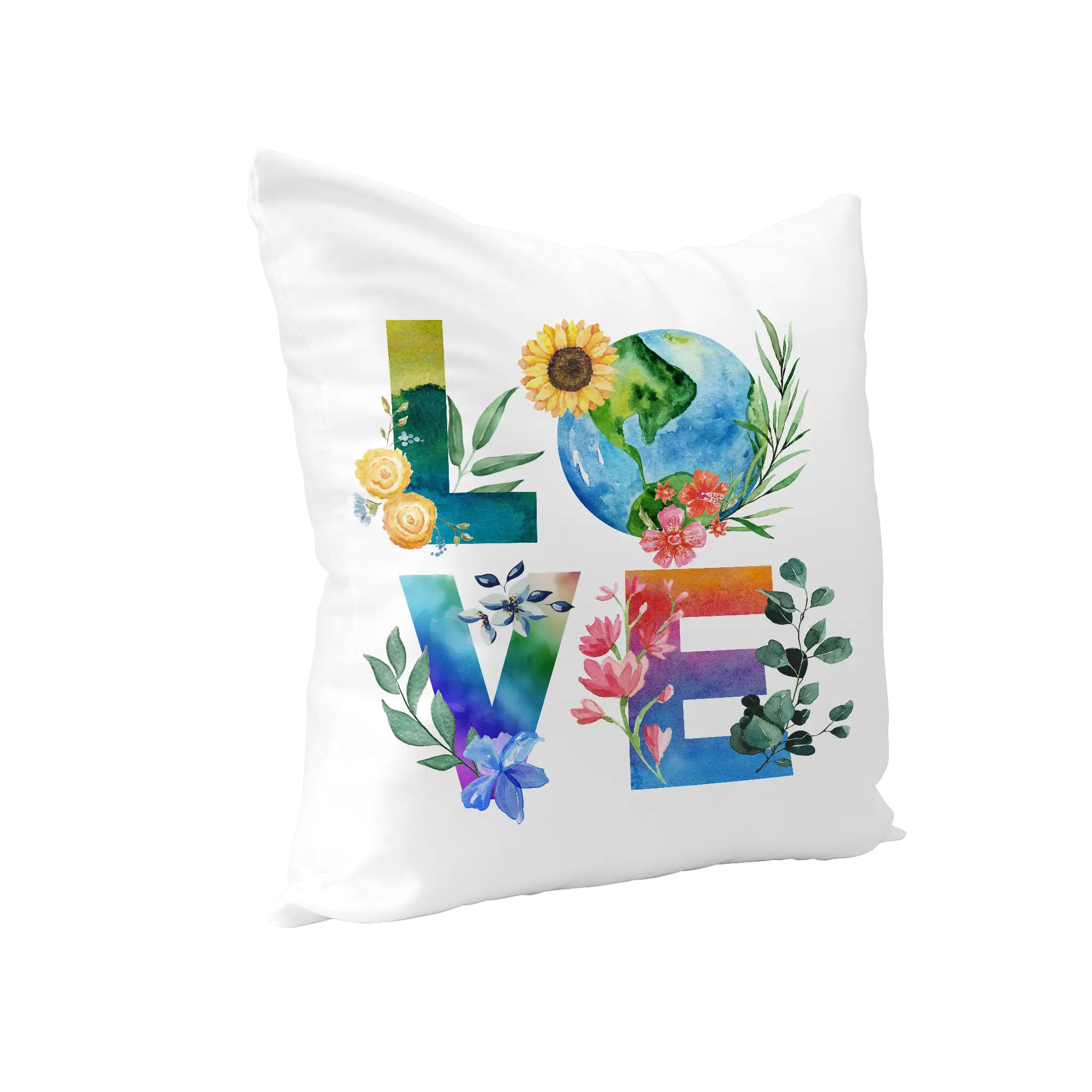 Small Cushion Cover & Insert 25 X 25CM (10 X 10″) White (love design