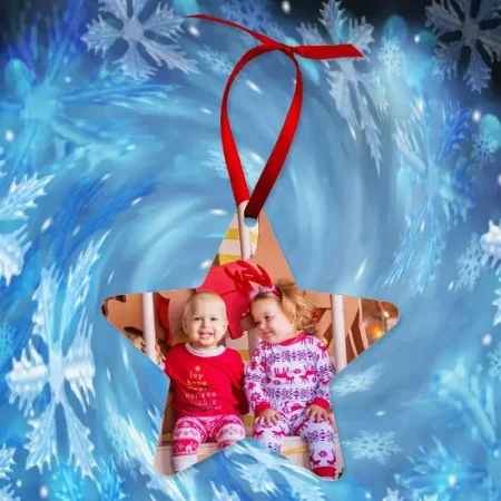 Christmas Star Ornament Gloss White 10 x 9.6cm