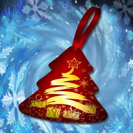 Christmas Tree Ornament Gloss White 8.6 x 10cm