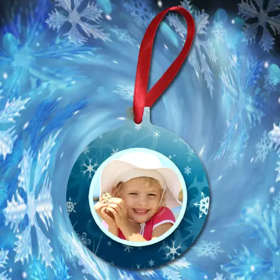 Christmas Bauble Ornament Gloss White 7.7 x 8.5cm