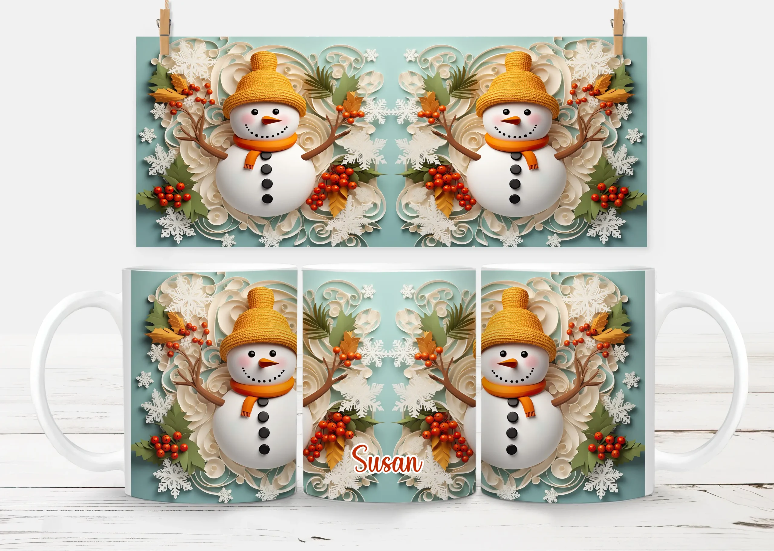 10oz Christmas Mug – White 19 - Image 2