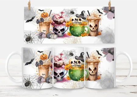 10oz Halloween Mug – White 4