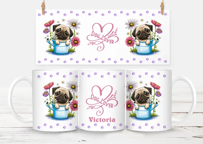 10oz Pug Mug – White