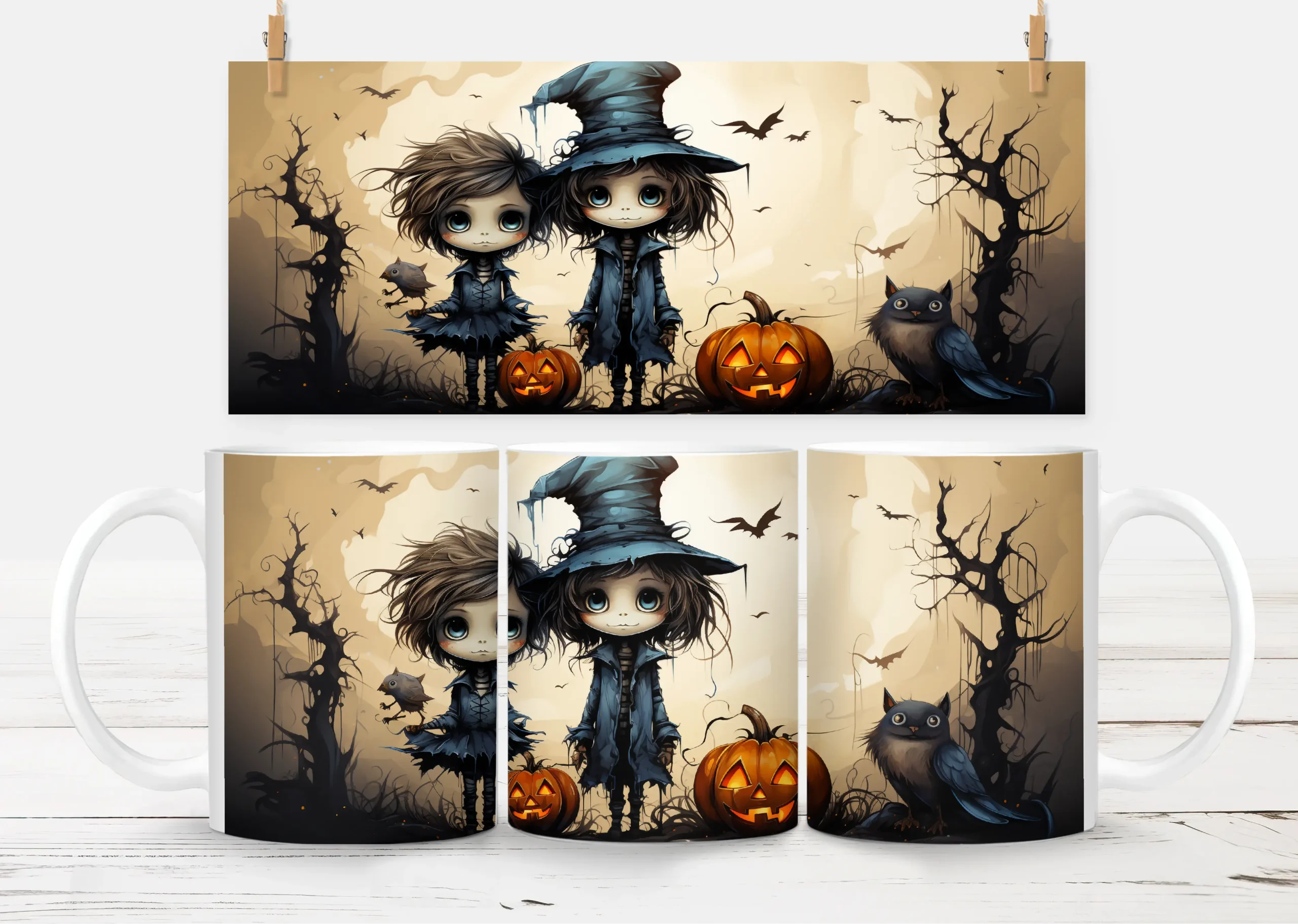 10oz Halloween Mug – White 14