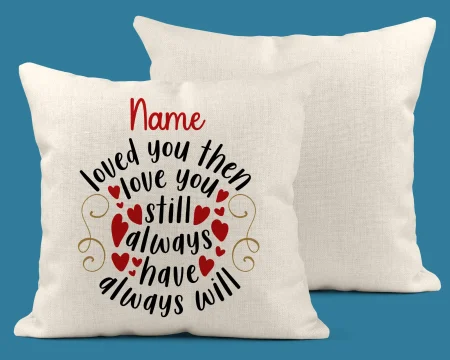 Linen Cushion cover & insert 40 x 40cm. Loved you then ...