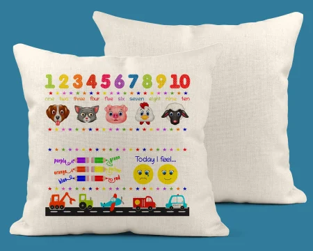 Linen Cushion cover & insert 40 x 40cm Learning Boy