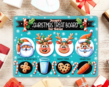 Rectangular Glass Christmas Eve Santa Board 20 x 28 cm Design 10