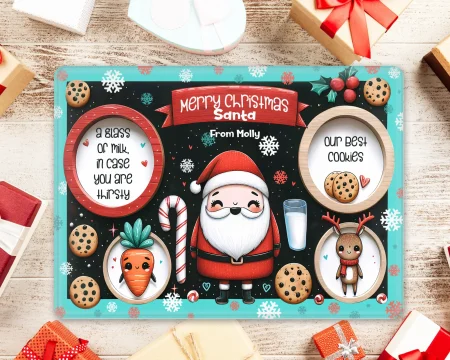 Rectangular Glass Christmas Eve Santa Board 20 x 28 cm Design 9