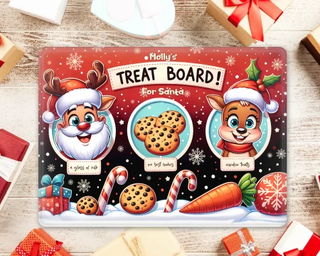 Rectangular Glass Christmas Eve Santa Board 20 x 28 cm Design 8